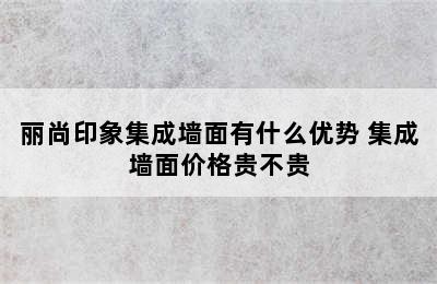 丽尚印象集成墙面有什么优势 集成墙面价格贵不贵